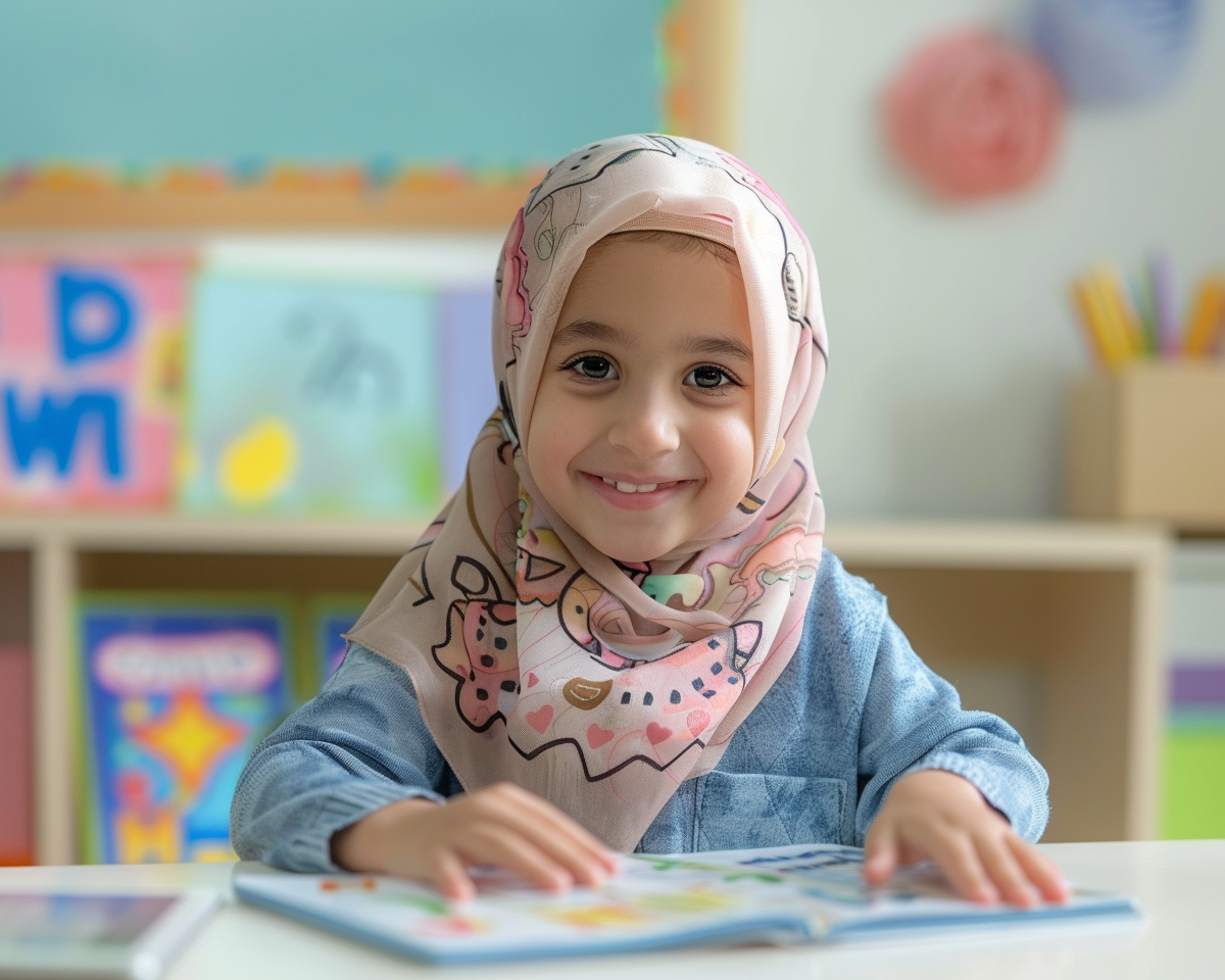 Child learning phonics with colorful materials