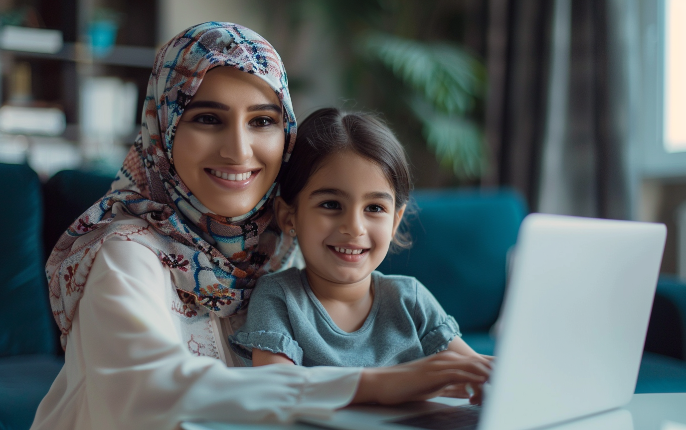 Online English class between Gulf child and Filipino teacher